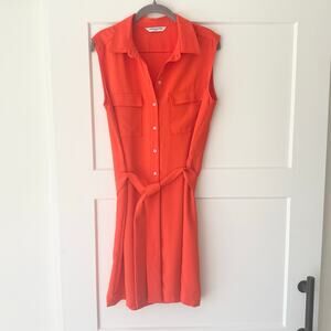 Amanda Uprichard Edith Dress $248 Serrano Orange UT Tenn M